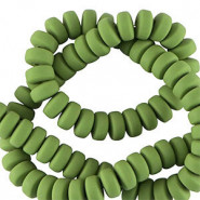 Polymer beads rondelle 7mm - Basil green